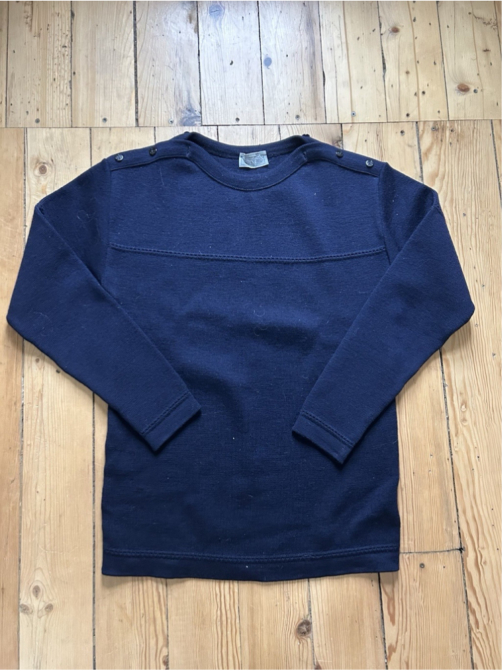 Vintage Armor Lux Sweater Jumper Rich Navy Men’s Wool Blend Stretch Size 5 Large